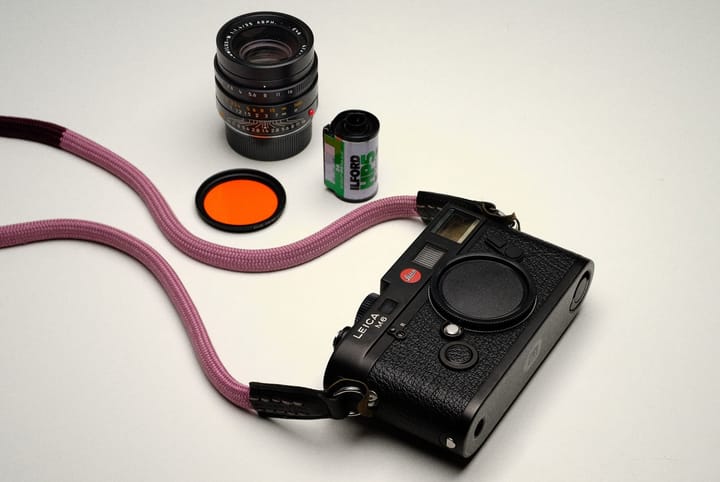 Leica M6 TTL alongside a 35 Summilux and Ilford HP5